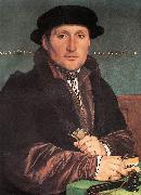 HOLBEIN, Hans the Younger Unknown Young Man at his Office Desk sf oil
